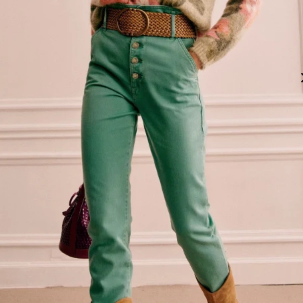 NWT Sezane Pantalon Leandro Mint Green